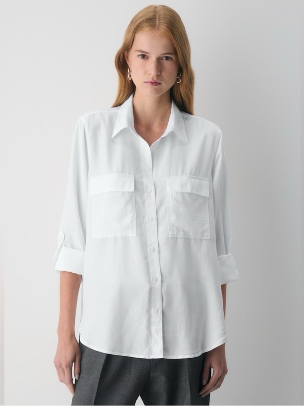 Aritzia Babaton Classic White Button-Down Shirt - Women's White Top